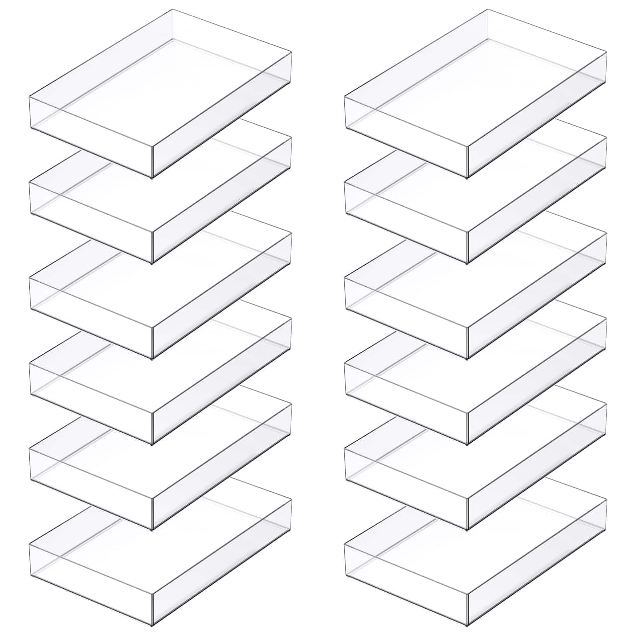 12 Pack: 12" x 8" Clear Stacking Storage Tray by Simply Tidy™